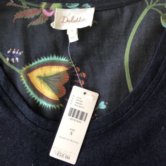 Deletta for Anthropologie, short sleeve top, size S, NWT - Picture 5 of 7